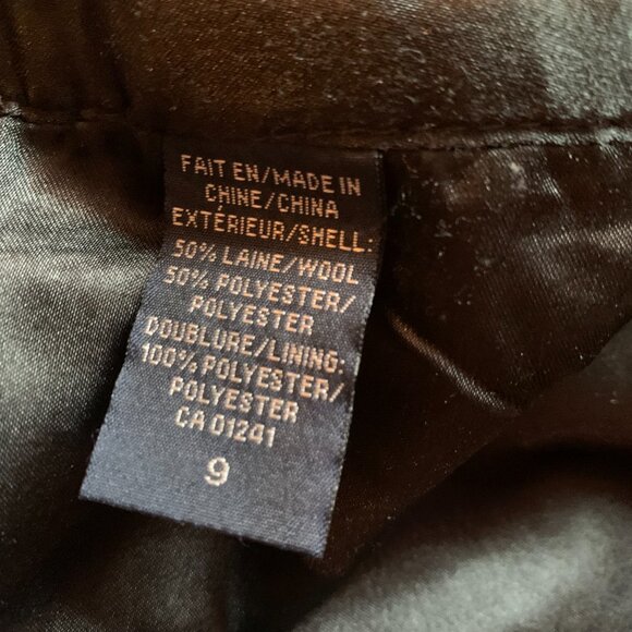 TWIK - Dark Gray short mini wool skirt polka-dot- lace edging lining - size 9 - Picture 7 of 9